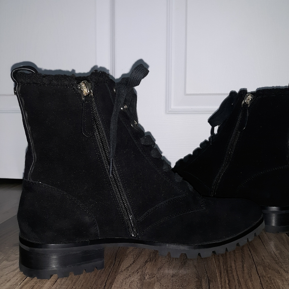 #99. Brand new KATE SPADE Raegan Black Suede Shearling Lined Boots. Size: 9.5 - Picture 7 of 11
